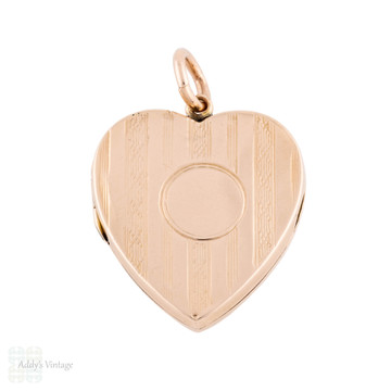 Vintage Heart Shape Locket, 9ct Gold Back & Front.