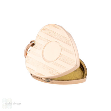 Vintage Heart Shape Locket, 9ct Gold Back & Front.