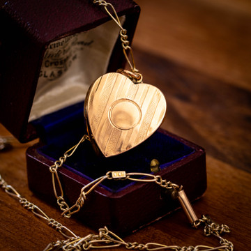 Vintage Heart Shape Locket, 9ct Gold Back & Front.