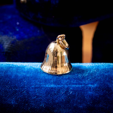 Vintage 9ct Gold Bell Charm, Mid Century Pendant.