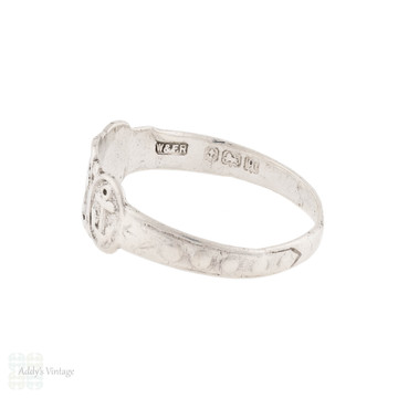 Antique Faith Hope & Charity Sterling Silver Ring, Circa 1915.