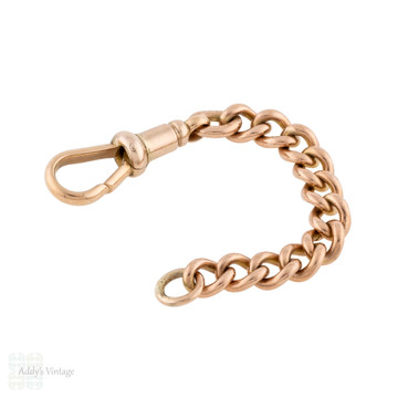 Antique 9ct Gold Chain Extender with Dog Clip Clasp, 75 mm / 2.95 inches (5.4g)