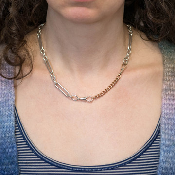 Antique 9ct Gold Chain Extender with Dog Clip Clasp, 75 mm / 2.95 inches (5.4g)