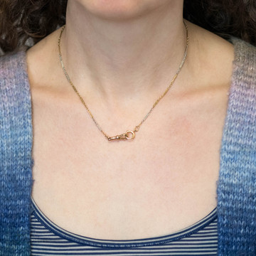 Antique 9ct Yellow & White Gold Fancy Link Chain, 44cm.