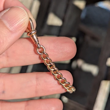 Antique 9ct Gold Chain Extender with Dog Clip Clasp, 77 mm / 3 inches (6.35g)