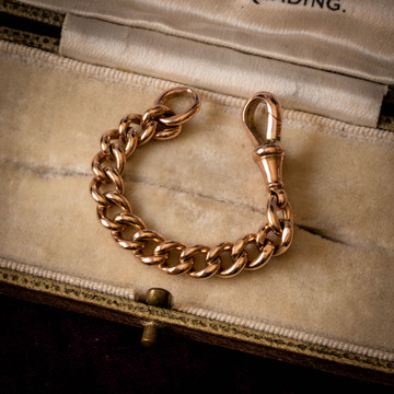 Antique 9ct Gold Chain Extender with Dog Clip Clasp, 76 mm / 3 inches (5.35g)
