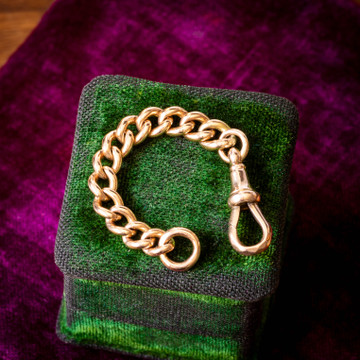 Antique 9ct Gold Chain Extender, Swivel Dog Clip Clasp, 76 mm / 3 inches (5.8g)