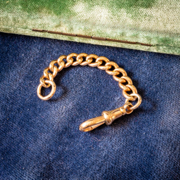 Antique 9ct Gold Curb Link Chain Extender, Swivel Dog Clip Clasp, 78 mm (6.15g)