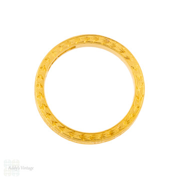 Vintage 22ct Gold Engraved Scroll Pattern Wedding Ring, Size L / 5.75.