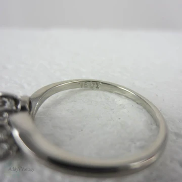 Old European Cut Diamond Engagement Ring. Art Deco Toi et Moi, Bypass, Twist Style Diamond Ring in 18 Carat White Gold.