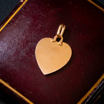 Vintage Qu'Hier Que Demain 18ct Gold French Love Heart Ruby Augis Pendant.