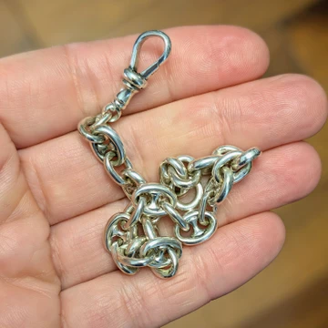 Antique Anchor Mariner Link Sterling Silver Link Bracelet, 19 cm.