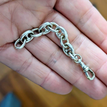 Antique Anchor Link Sterling Silver Chain Extender, 7.5 cm / 3 inches.