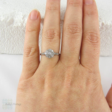 BALANCE. 1920s Diamond Engagement Ring, Daisy Shaped Diamond Cluster ...