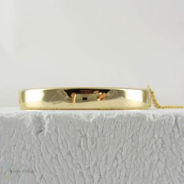 Antique Slim 18 Carat Gold Bracelet. Early 20th Century Vintage Bright Gold Bangle Bracelet, Small Sized Wrist.