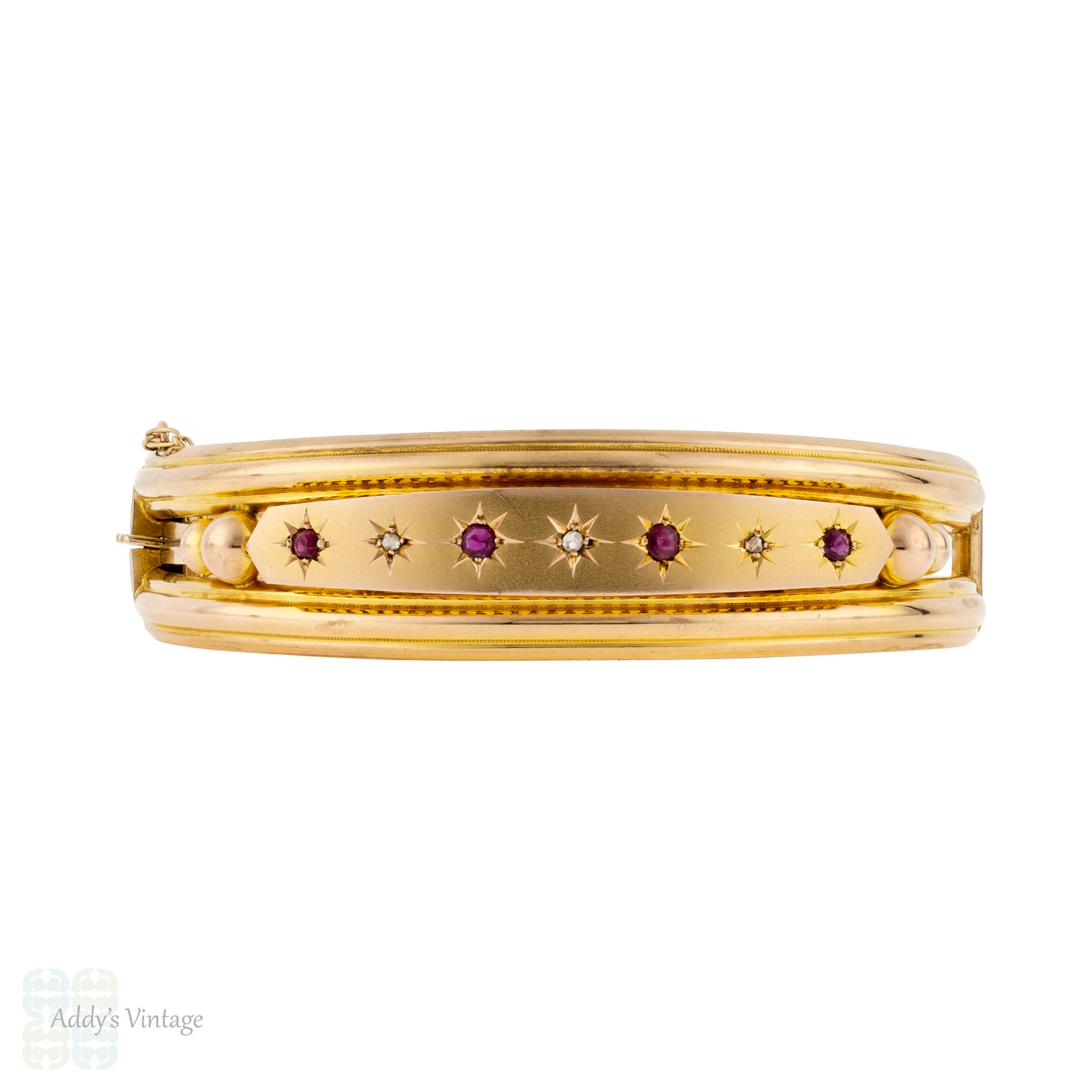 Vintage Ornate Rose Gold Bangle Bracelet