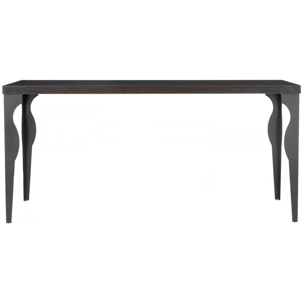 Modern Black Wood W Steel Legs Dining Table 63 2xhome Modern And Contemporary Furniture