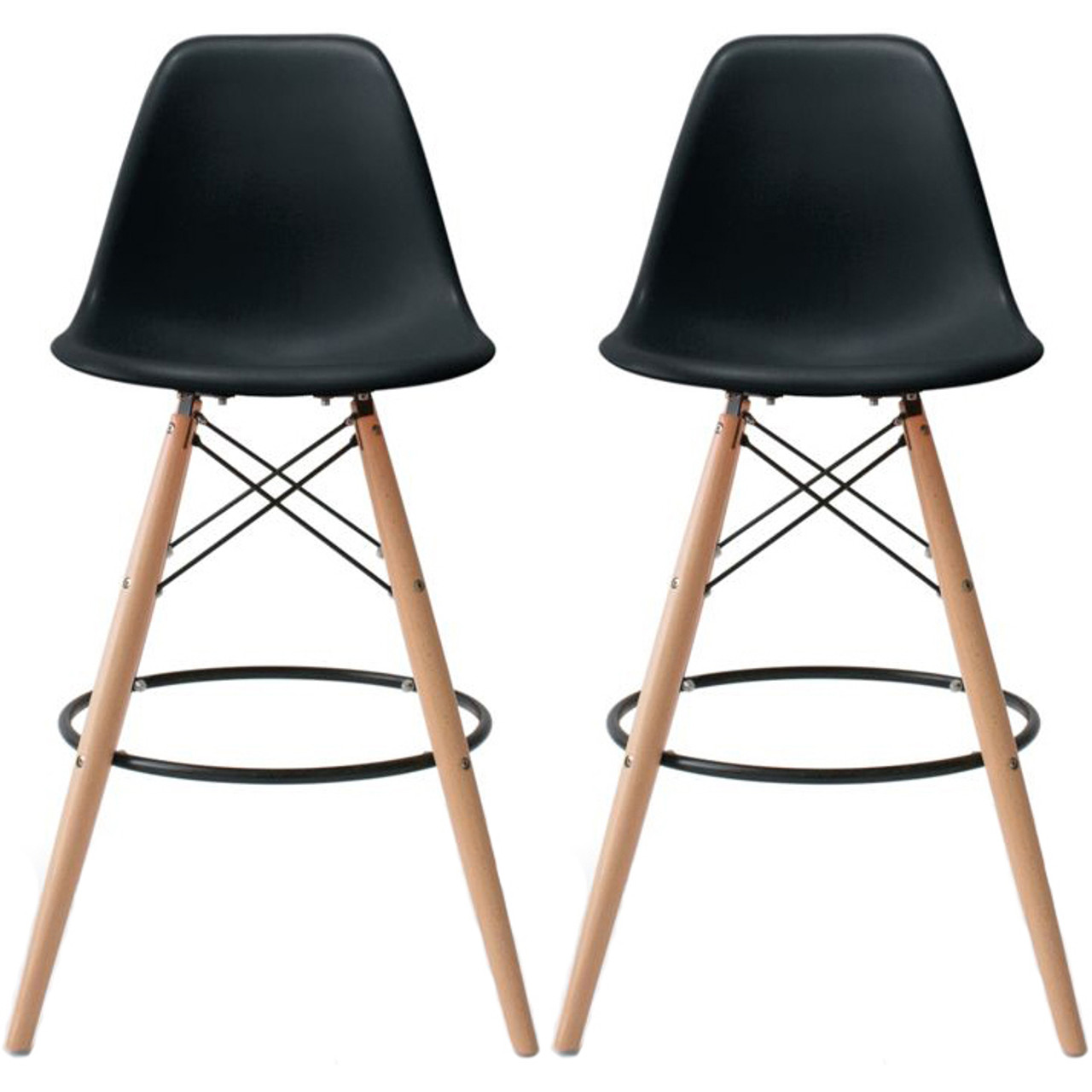 Set of 2 EIFFEL Natural Wood Bar Stool 25