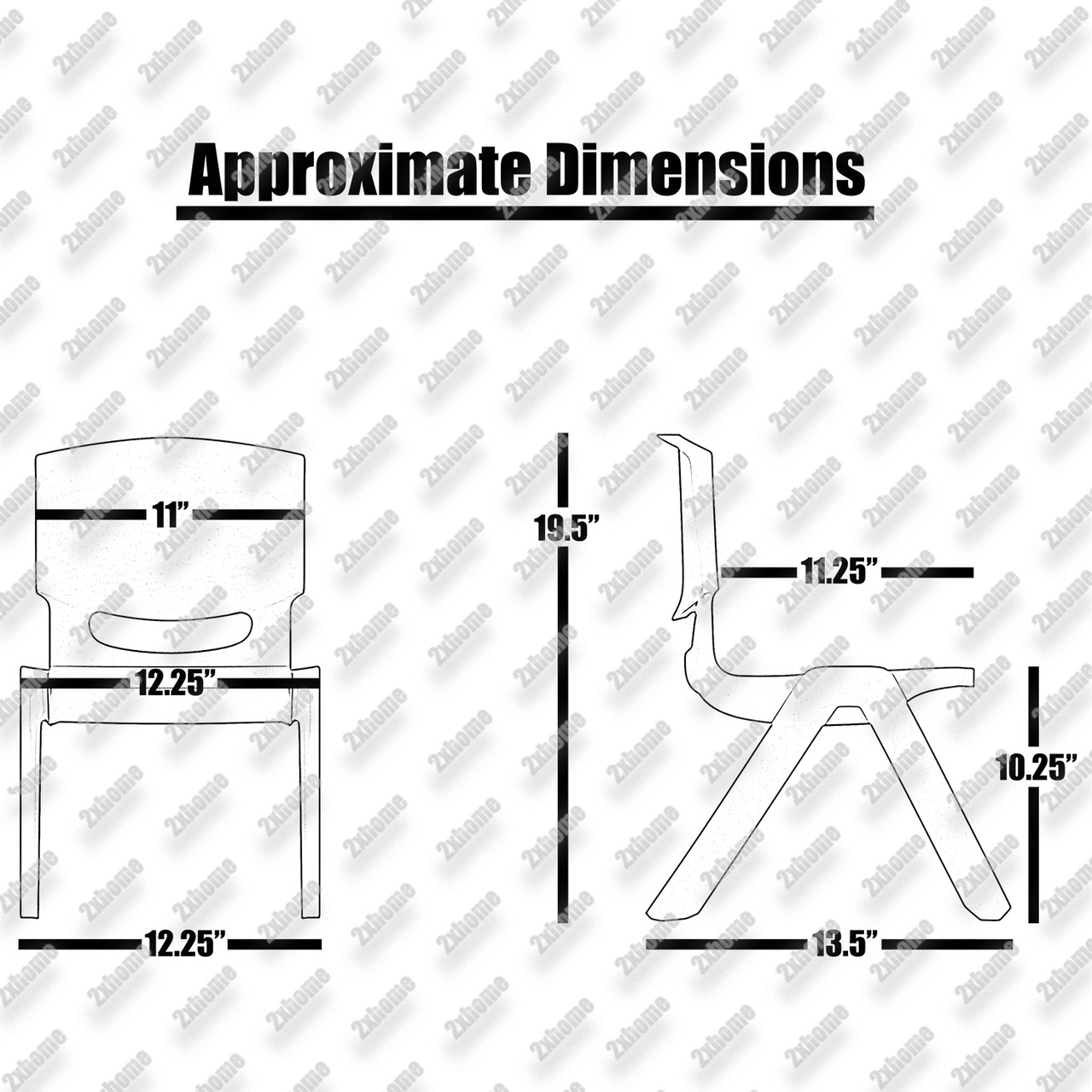 10" Seat Height Plastic Kids Side Chairs 2xhome Modern and