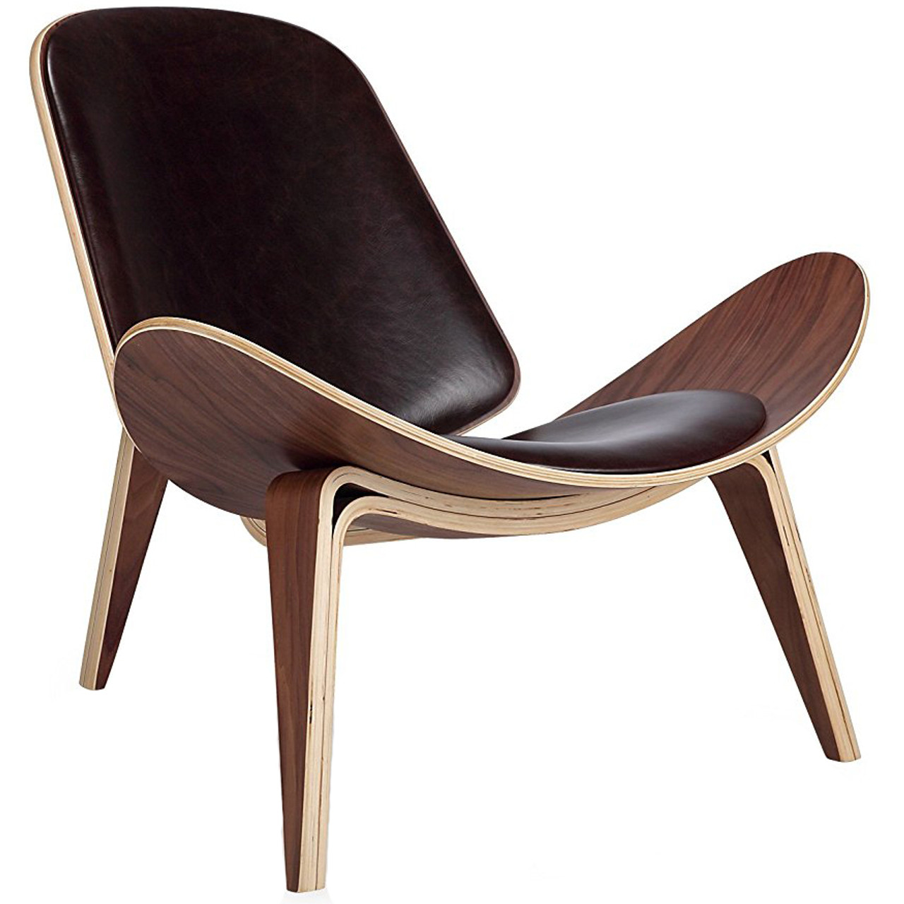 Designer Curved Modern Lounge Contemporary Tri Leg Hardwood Chair 2xhome Modern And Contemporary Furniture