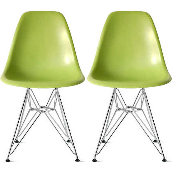 Set of 2, EIFFEL Chrome Wire Side Chair - 2xhome - Modern and
