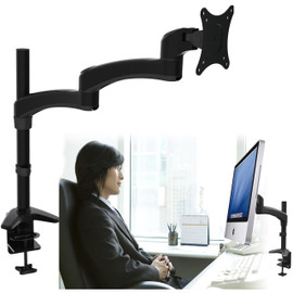 Single Extension Arm Tilt PC Monitor Desk Mount