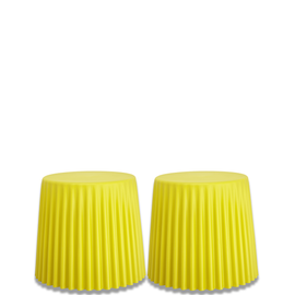 Set of 2 Modern Plastic Seat No Back Cupcake Chairs