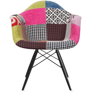 Fabric Ann Natural Wood Legs Arm Chair