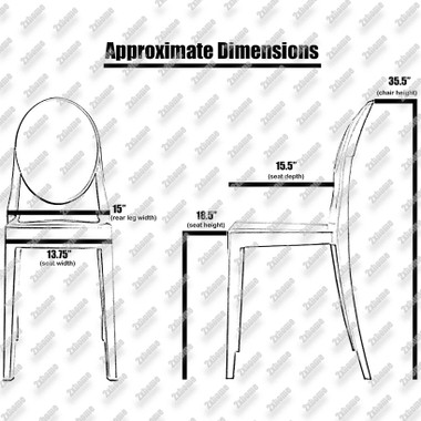 Set of 4 Clear Victorian Side Chairs, and 1 White Top Table ...