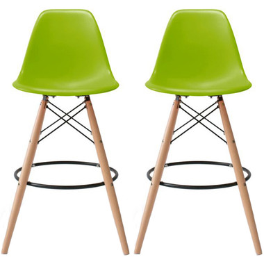 Set of 2 EIFFEL Natural Wood Bar Stool 25