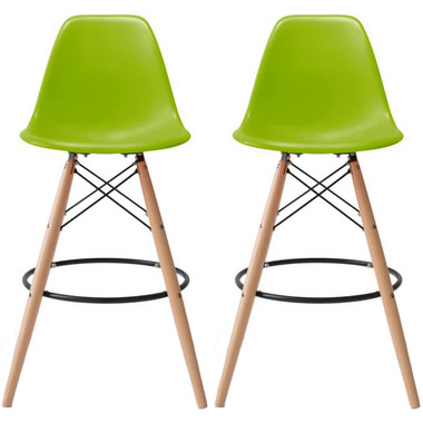 Set of 2, EIFFEL Natural Wood Bar Stool - 25 Seat Height - 2xhome - Modern  and Contemporary Furniture