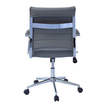 Mika Grey + Chrome With Padded Seat Upholstered Office Chair