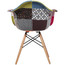 Black Wood Patchwork Armchair A Back