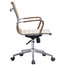 Modern Office Desk Chair Mid Back Ribbed PU Leather Conference Task Armchair with Swivel Tilt & Adjustable Height