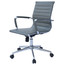 Modern Ribbed PU Leather Mid Back Office Arm Chair Tilt Adjustable 