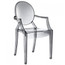 Set of 4, Transparent Armchairs Poly-carbonate Plastic Dining Chairs