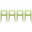 Set of 4, Master Style Plastic Dining Arm Chair For Indoor or Outdoor