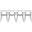 Set of 4, Master Style Plastic Dining Arm Chair For Indoor or Outdoor