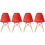 Set of 4, Eiffel Side Chairs Red