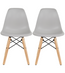 Set of 2 Kids Chairs Toddler Size Plastic Dining Room or Craft Chairs With Natural Wooden Legs