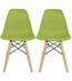 Set of 2 Kids Chairs Toddler Size Plastic Dining Room or Craft Chairs With Natural Wooden Legs