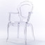 Set of 2, Plastic Transparent Modern Jorge Dining Arm Chair