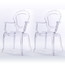 Set of 2, Plastic Transparent Modern Jorge Dining Arm Chair