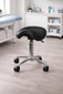 2xhome - Adjustable Backless Rolling Saddle Stool Chair with Wheels Support for Clinic Hospital, Black