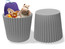 Set of 2 Modern Plastic Seat No Back Cupcake Chairs