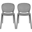 Set of 2 Modern Pool Patio Chairs, Plastic Armless Dining Side Chairs For Indoor or Outdoor Use