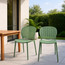 Set of 4 Modern Pool Patio Chairs, Plastic Armless Dining Side Chairs For Indoor or Outdoor Use