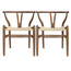 Set of 2 Modern Wishbone Y Back Wooden Dining Elbow Chairs