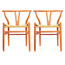 Set of 2 Modern Wishbone Y Back Wooden Dining Elbow Chairs