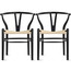 Set of 2 Modern Y Back Wooden Dining Elbow Chairs